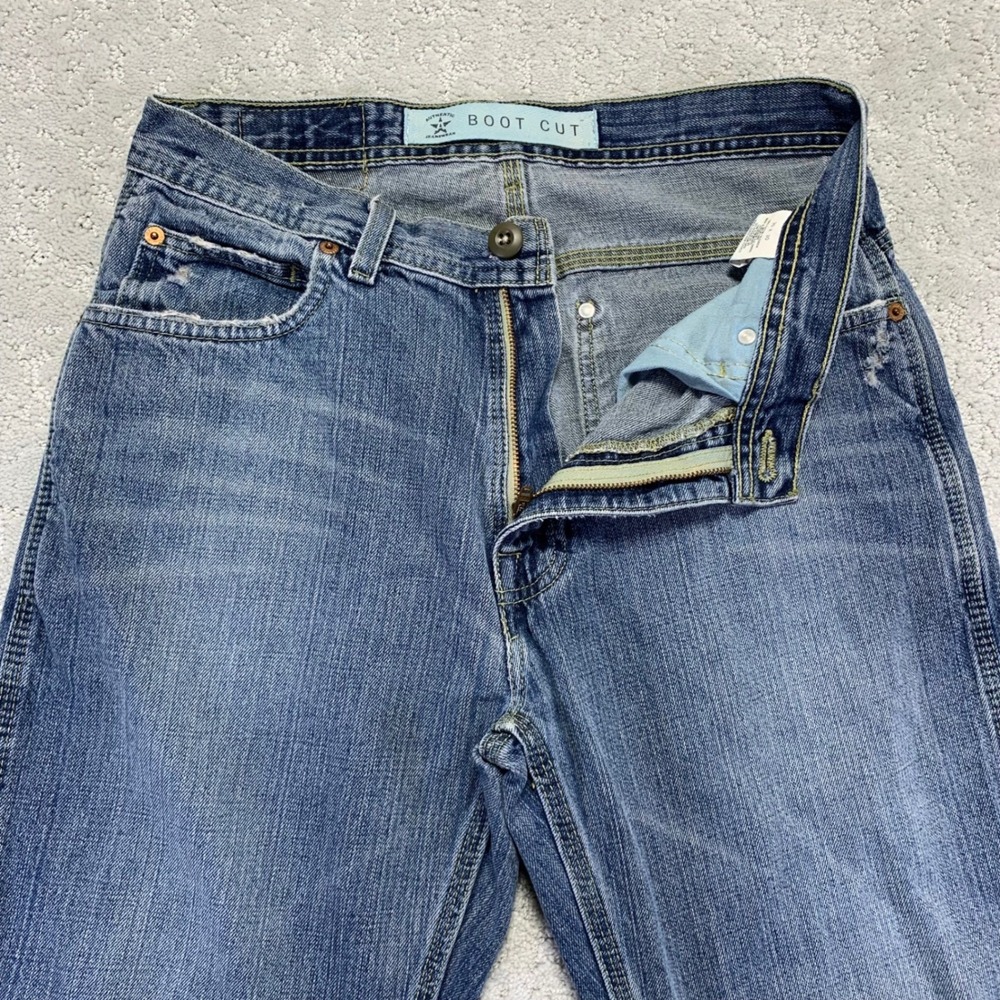 Vintsge Arizona Jeans Co Jeans Mens 30x30 Boot Cut Denim Blue‎ Distressed Y2k